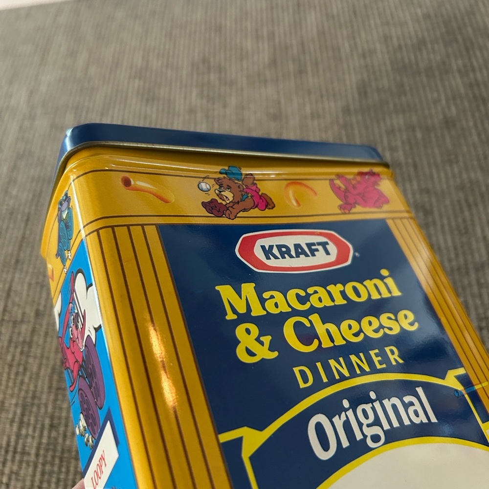 Kraft Dinomac Macaroni & Cheese Tin with cheeseasaurus Rex vintage collectible - Picture 9 of 12